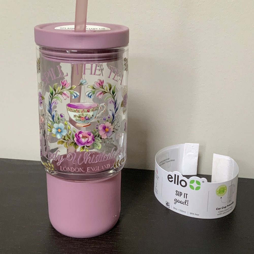 Ello BRIDGERTON Floral Tumbler with Straw - Picture 8 of 8